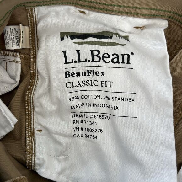 LL Bean Cargo Pants Mens 35x29 BeanFlex Classic Fit Brown Pockets Outdoor - Picture 5 of 13